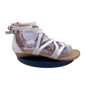 Blowfish Malibu Strappy Gladiator Flat Sandals Zip Back Women's Size 8.5